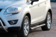 Боковые трубы прямые Black (2 шт., нерж. сталь) для Ford Kuga 2008-2013 гг