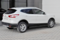 Боковые трубы Black (2014-2017, 2 шт., нерж. сталь) для Nissan Qashqai