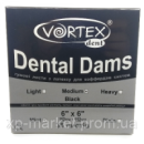 Хустки для коффердаму Дентал Дамс (Dental Dams) 36шт/уп, Medium (0,18мм) (чорні) Vortex
