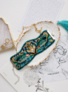Набір для вишивання бісером прикраса-браслет на натуральному художньому холсті «Вірідіан