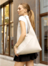 Жіноча сумка Sambag HOBO M сірий шовк