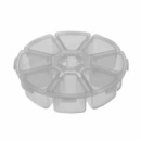 Пластиковый ящик для радиодеталей, диаметр 100мм, 8 отделений