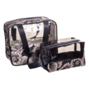 Набор прозрачных женских косметичек для дома 2 (шт) косметичка дорожная в сумку для косметики, макияжа, лекарств, кистей Черный HP-16-1KB