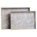 Набор прямоугольных подносов для подачи еды 2 (шт) 40×30×4 (см) HP-HK-16