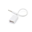 Перехідник USB2.0(F)=> Jack 3.5(M) Stereo, 0,3м, White, OEM