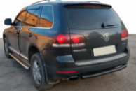 Задняя защита AK002 Черный (2 шт., нержавейка) для Volkswagen Touareg 2002-2010 гг