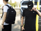 Рюкзак Матрас черный + Кепка черная Nike с белым лого