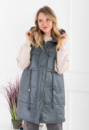 Жіночий темно-сірий жилет із капюшоном