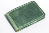 Затискач для грошей з кишенею для монет шкіра вінтаж Зелений (1939517806)