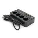 Сетевой фильтр с защитой от перенапряжения G13H, 3000W, 4 Socket + 4 USB 3,2А + 2 Type-C + таймер, 2м, Black, Box