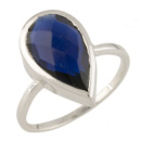 Серебряное кольцо CatalogSilver с сапфиром nano, вес изделия 2,88 гр (0712949) 18 размер