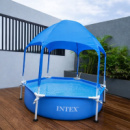 Intex 28209 (Діаметр 183 x Висота 38см) Каркасний басейн Steel Pro Frame Pool з тентом-парасолькою та душем.