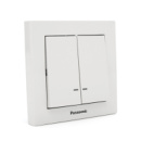 Выключатель Panasonic Karre Plus 55 двухклавишный с подсветкой, белый
