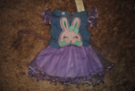 Сукня дитяча літня фіолетова з кроликом 6322, розмір 80