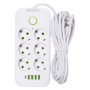Мережевий фільтр-подовжувач SMART 6 розеток 5 USB 5 метрів, білий