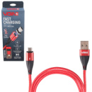 Кабель магнітний VOIN USB - Micro USB 3А, 1m, red (швидка зарядка / передача даних) (VC-6101M RD)