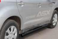 Боковые трубы BB002 Черные (2 шт., Нержавейка) для Mitsubishi Eclipse Cross 2017- гг