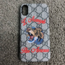 Чехол Gucci iPhone X Case with Tiger GG Supreme