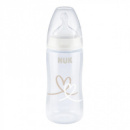 Бутылочка для кормления Nuk First Choice Plus Сердца 300 мл Бежевая (3952398)