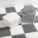 Пол-пазл плюшевый 30x30см, теплый пол, детский мат, термоковрик для дома, цвет белый