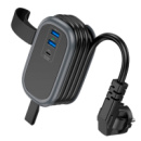 Сетевой фильтр HOCO NS6 на 1 розетку + 2 USB+ USB-C, 30W, кабель 1.1м, 220В, Black, Box