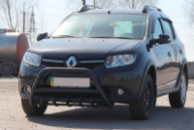Кенгурятник WT003 Black (нерж) для Dacia Sandero 2013-2020 гг