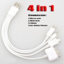 Универсальный USB кабель 4 в 1 для зарядных устройств micro USB, mini USB, Nokia 2.0 и iPod 30Pin