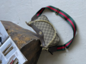 Сумка Gucci Ophidia коричневий на широкому ременці