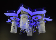 Люстра потолочная Космос с цветной LED подсветкой и авто отключением с пультом 5561/4+1 Черный 19х52х52 см.