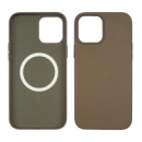 Чехол Leather Case with MagSafe для Apple iPhone 12 Pro Max  09 серый