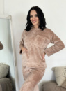 Махровий костюм з декоративними кишенями «Luci» оптом | Батал | Розпродаж моделі Бежевий, 50-52