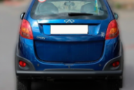 Задняя защита AK002 Черный (2 шт., нержавейка) для Chery Beat 2009-2015 гг