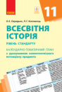 Всесвітня історія. 11 клас (рівень стандарту). Календарно-тематичний план з урахуванням компетентнісного потенціалу пред