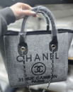 Сумка шопер Chanel Deauville Large світло-сірий