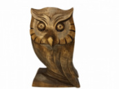 Статуетка сови 15 см, Абстрактна статуетка сови, різьба по дереву, подарунок, скульптура з дерева, особливі подарунки