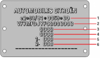 Купить табличку с вин кодом на Ситроен (Citroen)