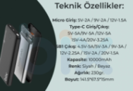 Повербанк Power Bank Bix PB10-QPD 18W 10000 mAh чорний