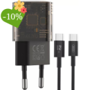 Мережевий зарядний пристрій XO CE05 PD30W+QC3.0 18W (1USB/1Type-C) + Type-C Cable, Brown