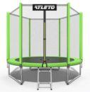 Батут дитячий з сіткою та драбинкою 183 см Atleto зелений + подарунок рукавиці