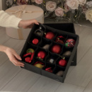 Набор  ORGANIZE для хранения новогодних игрушек маленький (черный)
