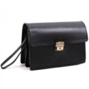 Барсетка шкіряна з ремінцем класична ручна робота Чорний (1939512665)