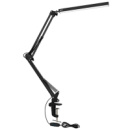 Лампа настольная LED на струбцине 10Вт, 2 колена, USB, черная