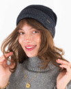 Жіноча зимова чорна шапка