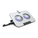 Подставка под ноутбук XSTRIKE XS-22, 10-17«, 2*140mm 1200±10% RPM, корпус пластик+алюминий, 2xUSB 2.0, 357x262x30mm, RGB, Box Q20