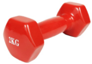 Гантель для фитнеса 2.0 кг EasyFit с виниловым покрытием красная