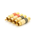 Разъём RCA с пружиной (под болт) латунь, 4шт в комплекте, цена за комплект, 2*Black, 2*Red