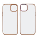 Чехол Aluminum Camera Frame для Apple iPhone 14 color  05 розовый Люкс