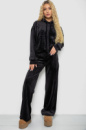 Спортивний костюм жіночий велюровий, колір чорний, 241R2001-20