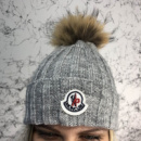 Шапка Moncler Winter Hat Knitted Pompon Gray