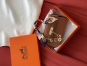 Сумка Hermes Kelly з хустинкою коричневий